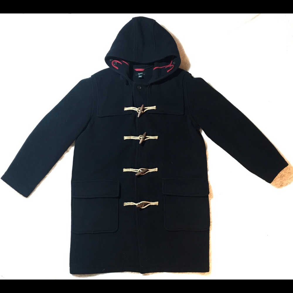 J. Crew Navy Toggle Duffle Winter Long Coat Wool